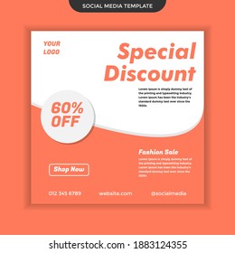 Special Discount Social Media Template. Easy to Use and Editable. Premium Vector Illustration