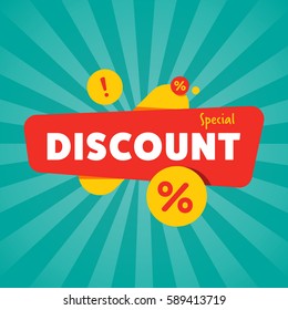 Special discount sticker isolated vector illustration. Limited offer tag, price clearance, super sale, advertisement retail label, discount banner, special shopping symbol. Modern style sale sign.