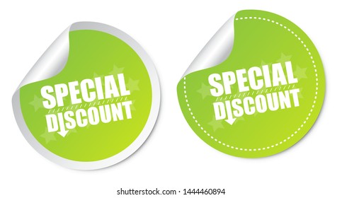 Special Discount Stickers Isolated On White Background