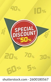 Special Discount vector design template. Banner sale tag. Special deal limited time offer. 