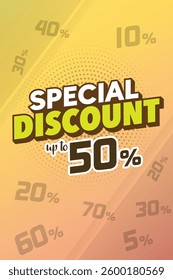 Special Discount vector design template. Banner sale tag. Special deal limited time offer. 