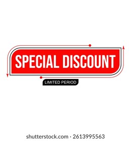 Special discount vector tag illustrator. Discount tag. Use in product offer.