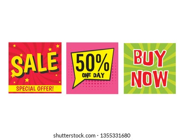 Special discount voucher coupon vector set