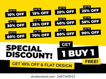 Special discount up to XX% off, Flat design