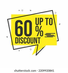 Etiqueta amarilla de descuento especial ilustración vectorial aislada. Etiqueta de precio de oferta de descuento, símbolo de campaña publicitaria en el comercio minorista, marketing de promoción de ventas