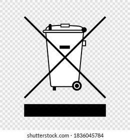 Special disposal sign. Do not throw in the trash icon. Vector isolated on transparent background.