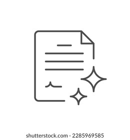 Icono de esquema de línea de documento especial