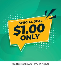 special dollar one only deal and sale banner