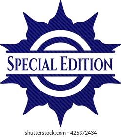 Special Edition badge with denim texture