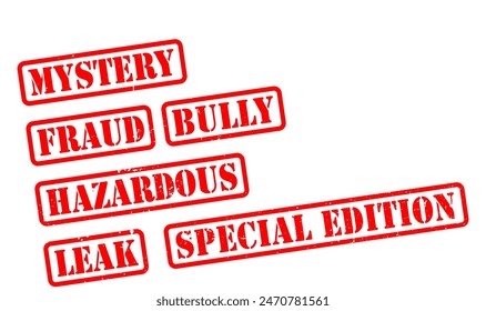 Special Edition Bully Clickbait Leak Spoiler Gefährliches Set Red Rubber Stamp Grunge Textur Label Aufkleber Vektorgrafik EPS PNG Transparent Kein Hintergrund Clip Art Vektorgrafik EPS PNG 