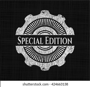Special Edition chalkboard emblem written on a blackboard