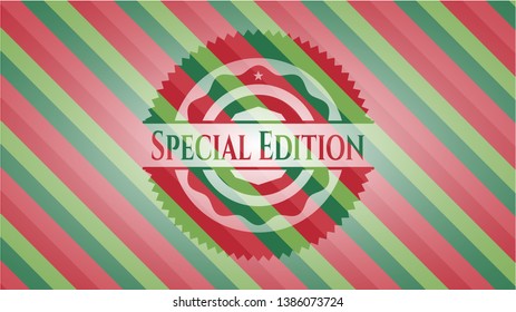 Special Edition christmas badge background. Vector Illustration. Detailed.