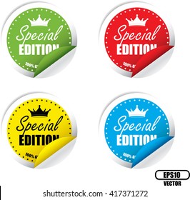 Special Edition Colorful Label, Sticker, Tag, Sign And Icon Banner Business Concept, Design Modern. Vector Illustration.