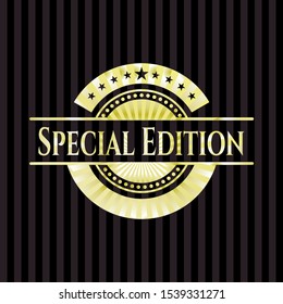 Special Edition gold badge. Vector Illustration. Detailed.
