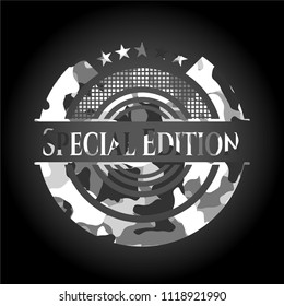 Special Edition grey camo emblem