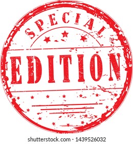 "special edition" grunge stamp, vector illustration
