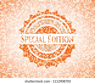 Special Edition orange mosaic emblem with background