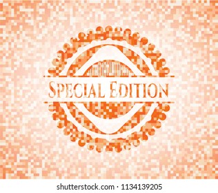 Special Edition orange mosaic emblem with background