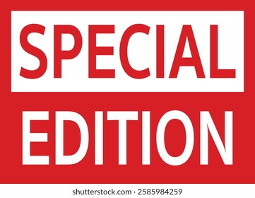 Special Edition red ribbon tag banner for retail promotion and announcement. Vector illustration