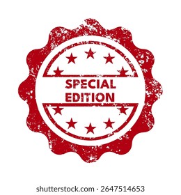 Edición Especial – Sello de goma redondo rojo – Ilustración vectorial