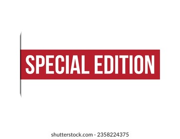 ilustración de banner vectorial rojo de edición especial aislado en fondo blanco