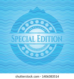 Special Edition water wave concept emblem background. Vector Illustration. Detailed.