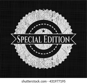 Special Edition written with chalkboard texture
