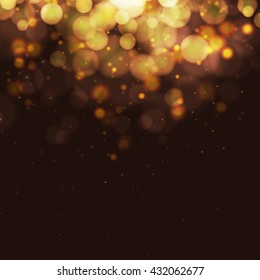 The special effect of gold. Glowing lights effect.