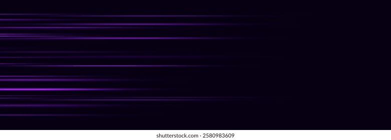 Special effect of horizontal speed lines. Dynamic movement of rays.