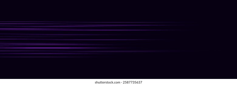 Special effect of horizontal speed lines. Dynamic movement of rays.