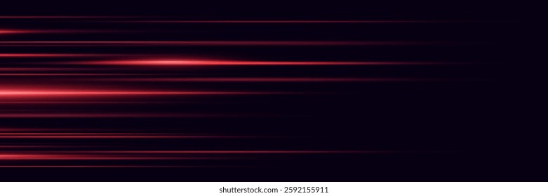 Special effect of horizontal speed lines. Dynamic movement of rays.	
