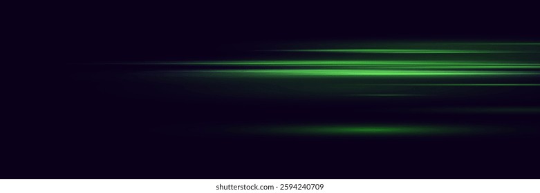 Special effect of horizontal speed lines. Dynamic movement of rays.