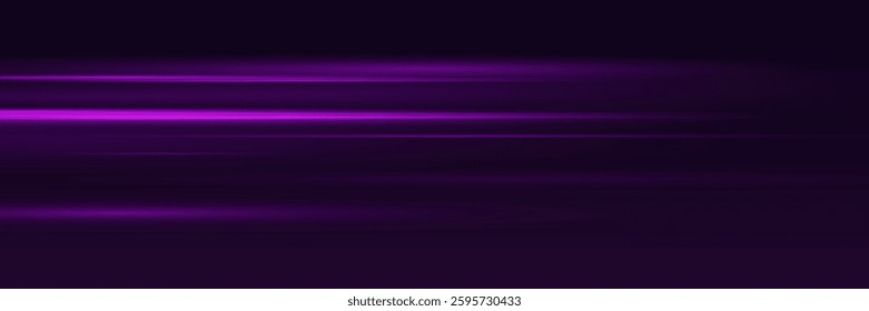 Special effect of horizontal speed lines. Dynamic movement of rays.