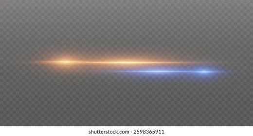 Special effect of light neon beam. On a transparent background.