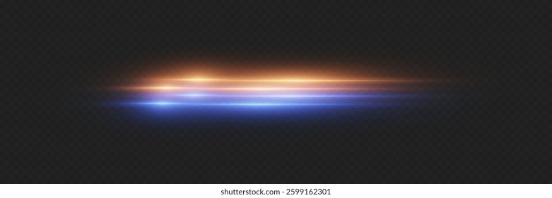 Special effect of light neon beam. On a transparent background.