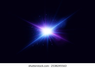 Special effect of a realistic flash of light. Vector illustration