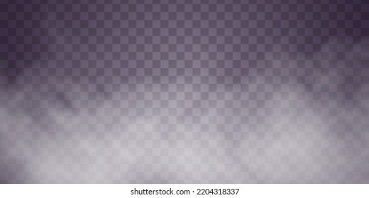 Special Effect Of Steam, Smoke, Fog, Clouds. Abstract Gas On Transparent Background, Vapor Machine Steam Or Explosion Dust, Dry Ice Effect, Condensation, Fume. Vector Illustration.