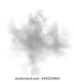 Efecto especial de vapor, humo, niebla, nubes. Gas abstracto sobre fondo transparente, vapor de máquina de vapor o polvo de explosión, efecto de hielo seco, condensación, humo. Ilustración del vector PNG.	