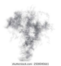 Special effect of steam, smoke, fog, clouds. Abstract gas on transparent background, vapor machine steam or explosion dust, dry ice effect, condensation, fume. Vector PNG illustration.	