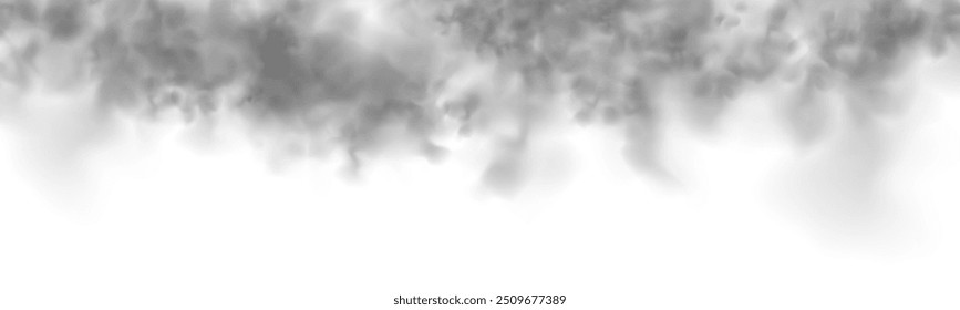 Special effect of steam, smoke, fog, clouds. Abstract gas on transparent background, vapor machine steam or explosion dust, dry ice effect, condensation, fume. Vector PNG illustration.	
