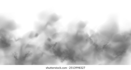 Efecto especial de vapor, humo, niebla, nubes. Gas Abstractas sobre fondo transparente, vapor de la máquina de vapor o polvo de explosión, efecto de hielo seco, condensación, humo. Vector PNG ilustración.	