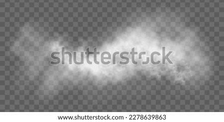 Special effect of steam, smoke, fog, clouds. Abstract gas on transparent background, vapor machine steam or explosion dust, dry ice effect, condensation, fume. Vector illustration.	