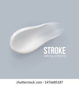 special effects. Blank Strokes.  blank liquid .Cosmetic white cream for skin  Isolated On transparent  Background. smudges white.concealer, cream strokes. Vector