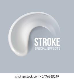 special effects. Blank Strokes.  blank liquid .Cosmetic white cream for skin  Isolated On transparent  Background. smudges white.concealer, cream strokes. Vector