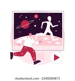 Los efectos especiales diseñan la ilustración abstracta del vector de concepto. Producción de efectos especiales, diseñador de efectos visuales, servicio de posproducción, estudio de diseño gráfico, metáfora abstracta de arte multimedia.