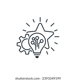 A special electronic device. New Gadget.Development. Vector linear illustration icon isolated on white background.