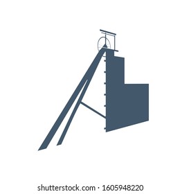 A special elevator for raising mineral resources. Isometric icon.