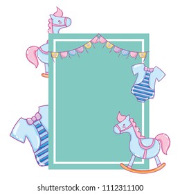 special emblem card to baby shower vector illustration