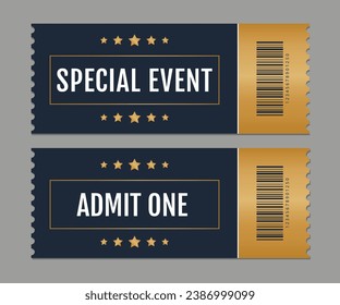 Entrada especial aislada. Entradas para eventos de admisión de oro. 