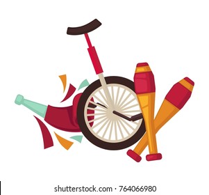Special equipment for circus performances isolated cartoon illustration